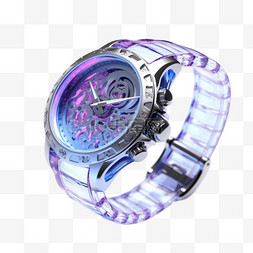 典雅时尚蓝色紫色手表元素