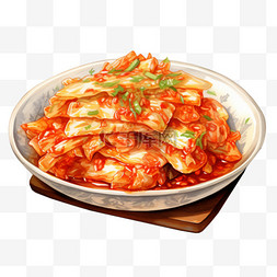 韩式蛋黄年糕图片_水彩美味泡菜免扣元素