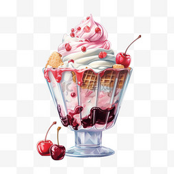水彩果酱冰淇淋免扣元素
