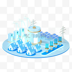能源环保logo图片_3DC4D立体梦幻新能源蓝绿色产业清