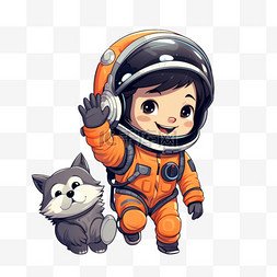 宇航员在太空中欢迎宠物