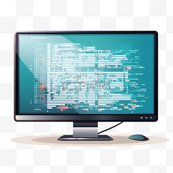 crt显示器图片_屏幕上有编程代码的计算机显示器