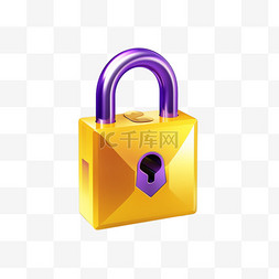 容器三视图图片_黄色和紫色锁符号的四分之三视图