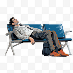 在机场睡觉的人