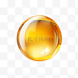金色透明树脂球-真实的药丸或蜂