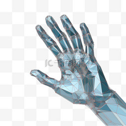 人体手触摸多边形线框图像到电子