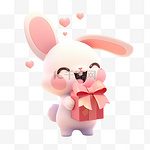 小兔子中秋节礼物卡通3d元素