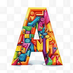 艺术字母设计图片_现代抽象字母矢量插图的超彩色字