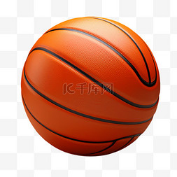 篮球橘色3d写实几何装饰图案素材