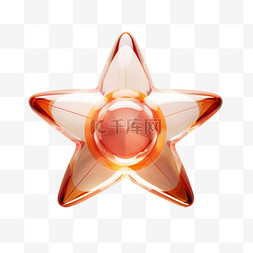 橘色宝石透明星星可爱多彩素材装