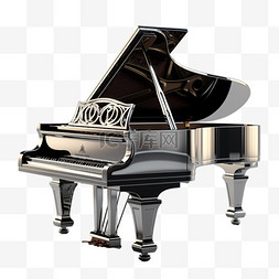 乐器黑色图片_黑色三角钢琴音乐乐器元素