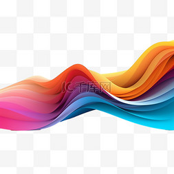 矢量波浪背景图片_彩色抽象3D彩虹波矢量背景