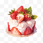 草莓蛋糕甜品奶油水果装饰美食素材