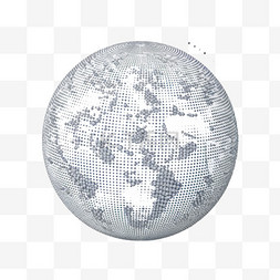 地球世界圆点地图。全球地理的虚