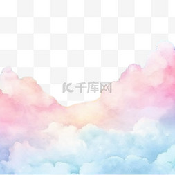 ps天空水彩图片_手绘水彩粉彩天空背景