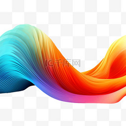 波浪背景矢量图片_彩色抽象3D彩虹波矢量背景