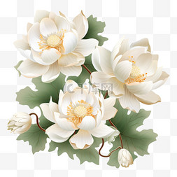 中国风荷花白色莲花