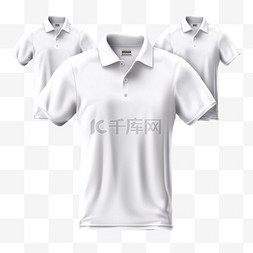 白色短袖样机图片_一套白色马球衫模板，可用于产品