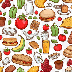 果蔬背景素材图片_手绘食物背景