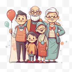 老人保健图片_国际祖父母日插图动画片