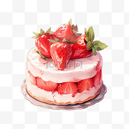 草莓蛋糕甜品装饰素材