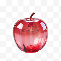 3D玻璃质感苹果免抠素材