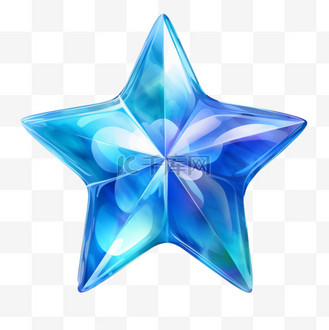 星星可爱蓝色闪亮透明素材装饰图案