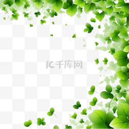 漂浮或飘落的绿叶背景设计，带文