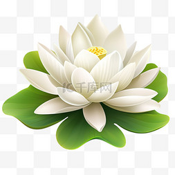 荷花睡莲花朵白色素材装饰图案