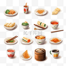 网页插图科技图片_亚洲美食偶像套装