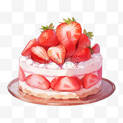 美食可爱装饰图片_草莓小蛋糕甜品奶油美食装饰素材