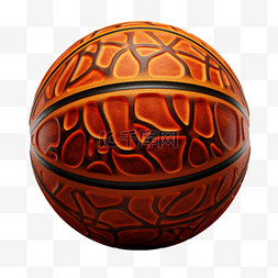 篮球橘色特殊花纹写实几何装饰图