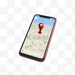 手机应用元素图片_3D立体定位手机上的 gps 应用程序