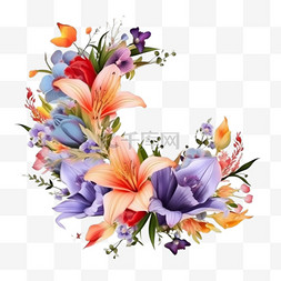 花卉框架模板图片图片_带有美丽花朵的弹簧模板。矢量插