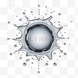 下雨水图片_落下的水滴和水坑里的涟漪