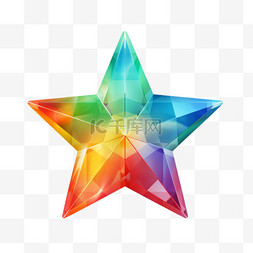 正五角星星可爱多彩素材装饰图案