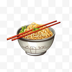 食品图形图片_卡通风格的筷子和面条