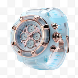 手表图片_蓝色渐变3d手表con玻璃质感