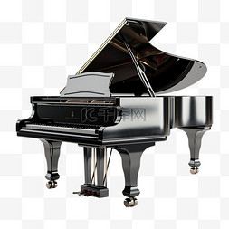 黑钢琴3D乐器音乐元素