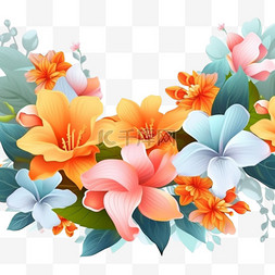 家居花朵图片_带有美丽花朵的弹簧模板。矢量插