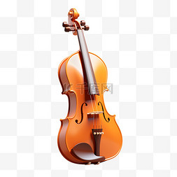 猫拉小提琴图片_小提琴3D乐器音乐元素