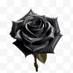 黑色玫瑰写实图片_黑色玫瑰写实元素装饰图案