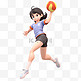 亚运会3D人物竞技比赛女子打排球