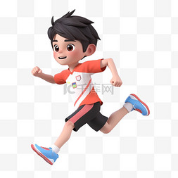 亚运会3D人物竞技比赛小男孩短跑