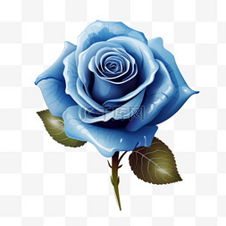 蓝色玫瑰浅蓝色写实元素装饰图案