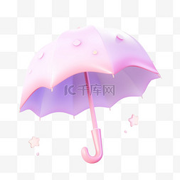 雨伞存放图片_粉色公主雨伞3D可爱图标元素
