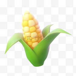 玉米3D可爱图标元素