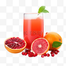 夏季水果果汁摄影图混合