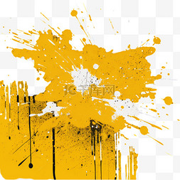 黄色墨水图片_黑色背景上的抽象黄色垃圾