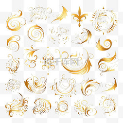 金色经典金色背景图片_黑色背景上的金色书法设计元素。